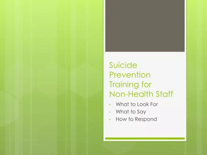 suicide prevention training for non health staff