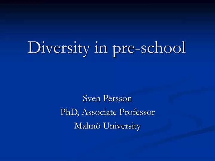 diversity in pre school