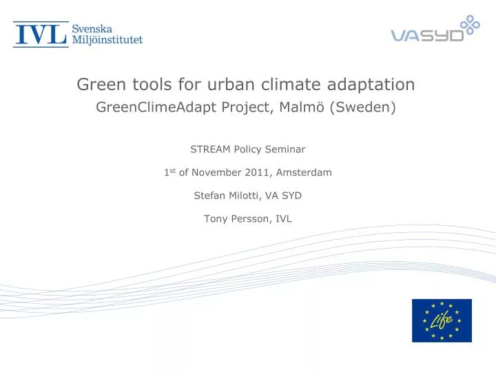 green tools for urban climate adaptation greenclimeadapt project malm sweden