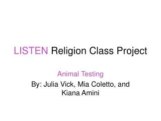 LISTEN Religion Class Project