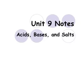 Unit 9 Notes