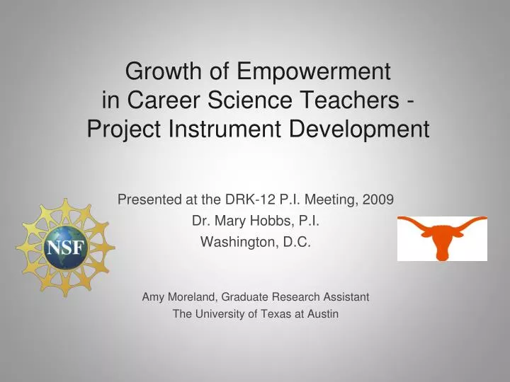growth of empowerment in career science teachers project instrument development