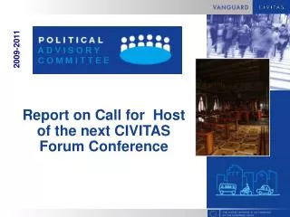 Report on Call for Host of the next CIVITAS Forum Conference