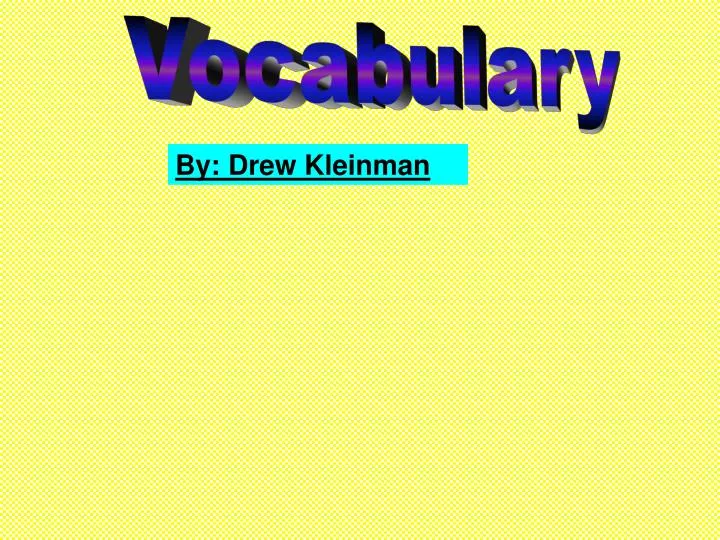 How To Teach Vocabulary Ppt