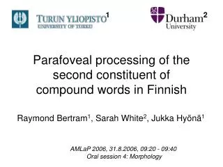 Parafoveal processing of the second constituent of compound words in Finnish