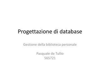 progettazione di database