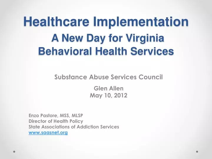 healthcare implementation a new day for virginia behavioral health services