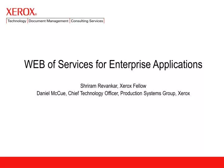 web of services for enterprise applications