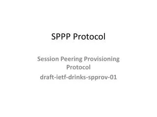 SPPP Protocol