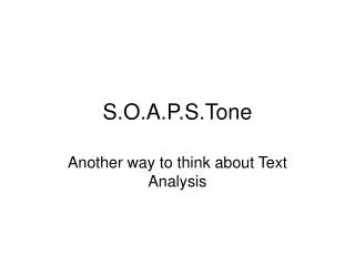 S.O.A.P.S.Tone