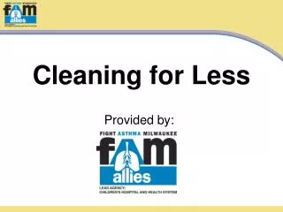 Cleaning for Less