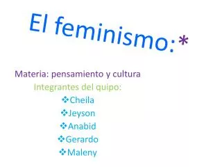 el feminismo
