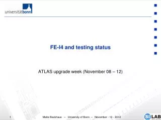 FE-I4 and testing status