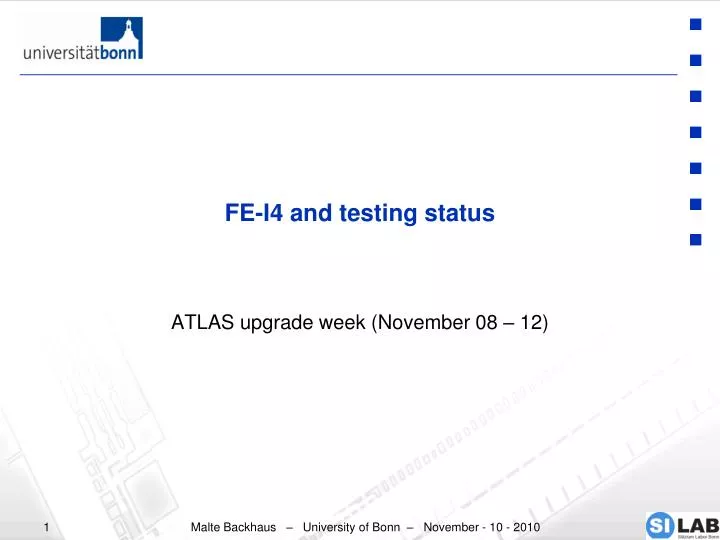 fe i4 and testing status