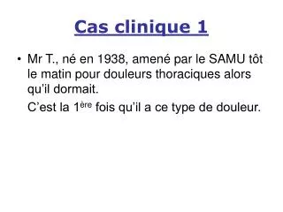 cas clinique 1