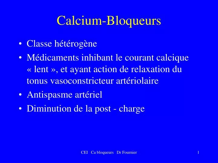 calcium bloqueurs