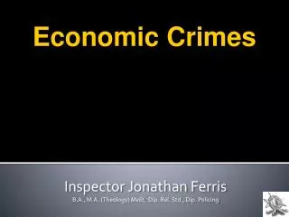 Inspector Jonathan Ferris B.A., M.A. (Theology) Melit, Dip. Rel. Std., Dip. Policing