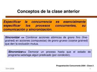 conceptos de la clase anterior