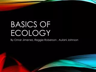 Basics of Ecology