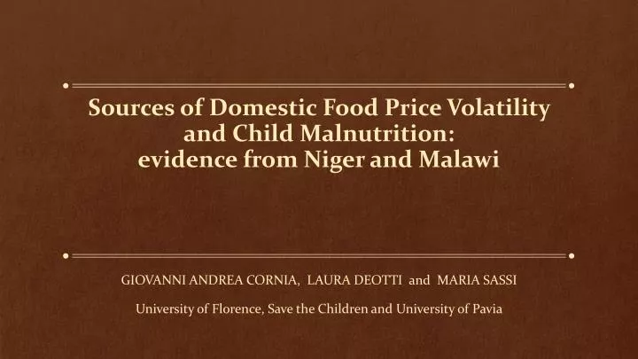 sources of domestic food price volatility and child malnutrition evidence from niger and malawi