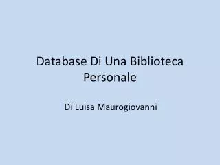 database di una biblioteca p ersonale