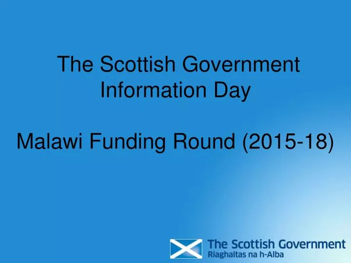 the scottish government information day malawi funding round 2015 18