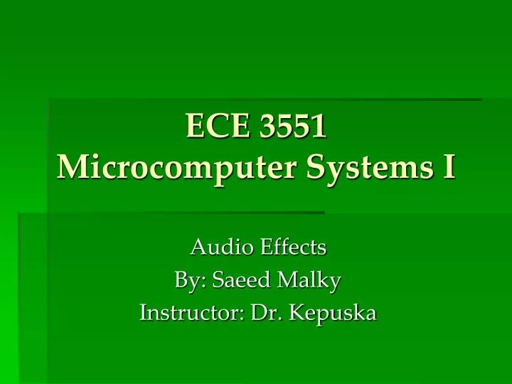 ece 3551 microcomputer systems i