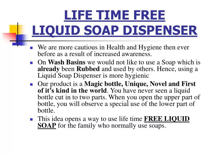 life time free liquid soap dispenser