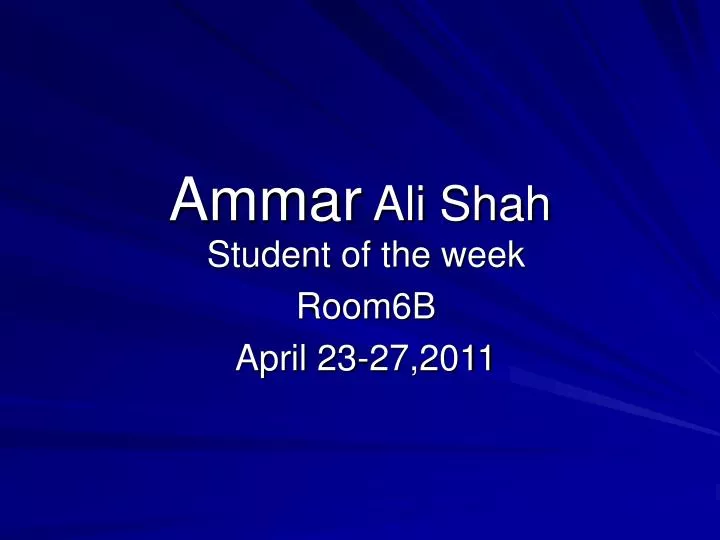 ammar ali shah
