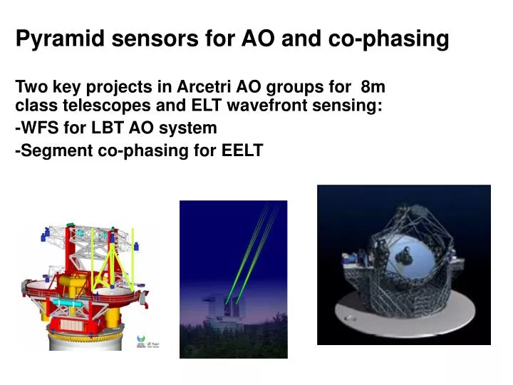 pyramid sensors for ao and co phasing