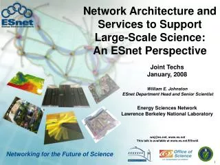 Network Architecture and Services to Support Large-Scale Science: An ESnet Perspective