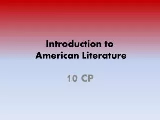introduction to american literature