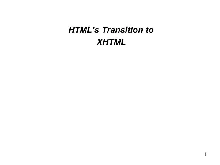 html s transition to xhtml