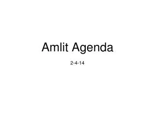 Amlit Agenda