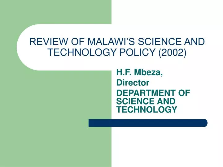 review of malawi s science and technology policy 2002