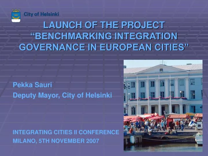 launch of the project benchmarking integration governance in european cities