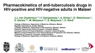 Pharmacokinetics of anti-tuberculosis drugs in HIV-positive and HIV-negative adults in Malawi