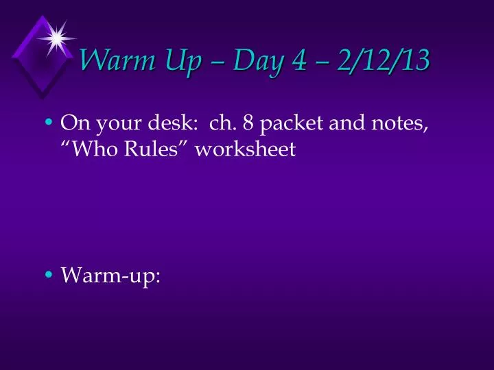 warm up day 4 2 12 13