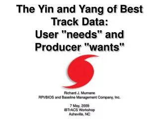 The Yin and Yang of Best Track Data: User &quot;needs&quot; and Producer &quot;wants&quot;