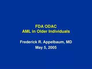 FDA ODAC AML in Older Individuals