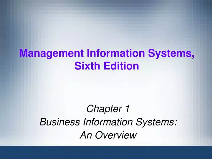 management information systems sixth edition