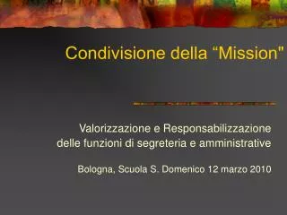 condivisione della mission