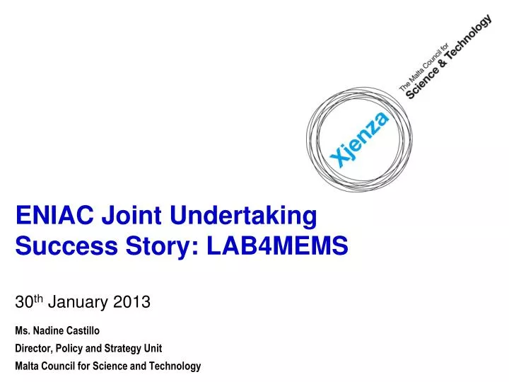 eniac joint undertaking success story lab4mems 30 th january 2013