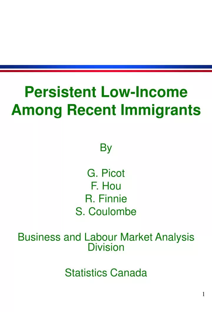 persistent low income among recent immigrants