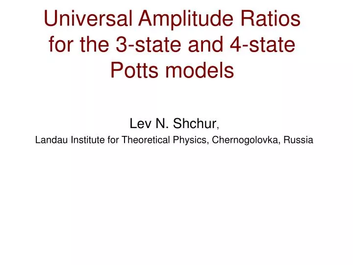 universal amplitude ratios for the 3 state and 4 state potts models