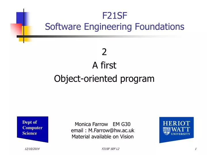 2 a first object oriented program