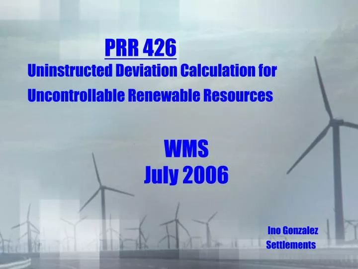 prr 426 uninstructed deviation calculation for uncontrollable renewable resources