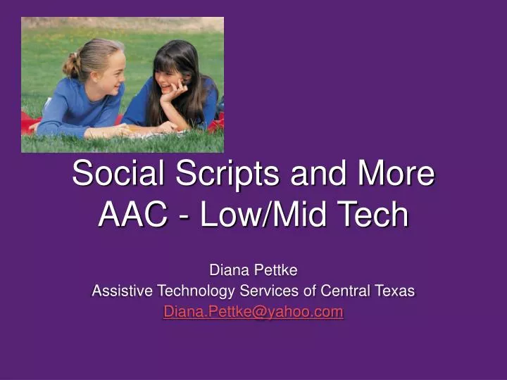 social scripts and more aac low mid tech