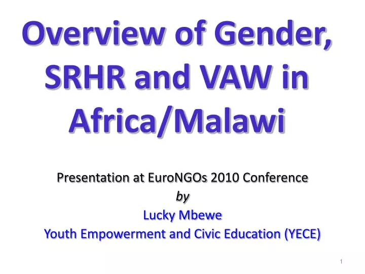 overview of gender srhr and vaw in africa malawi