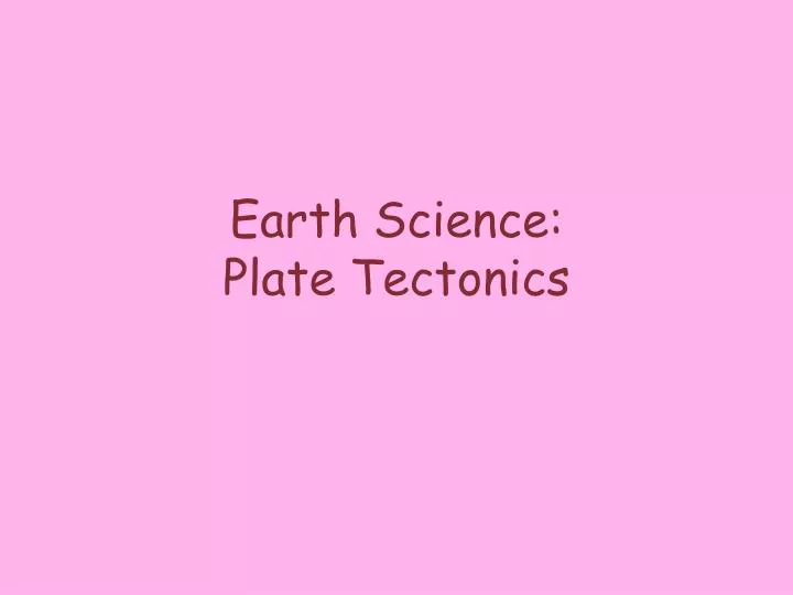 earth science plate tectonics